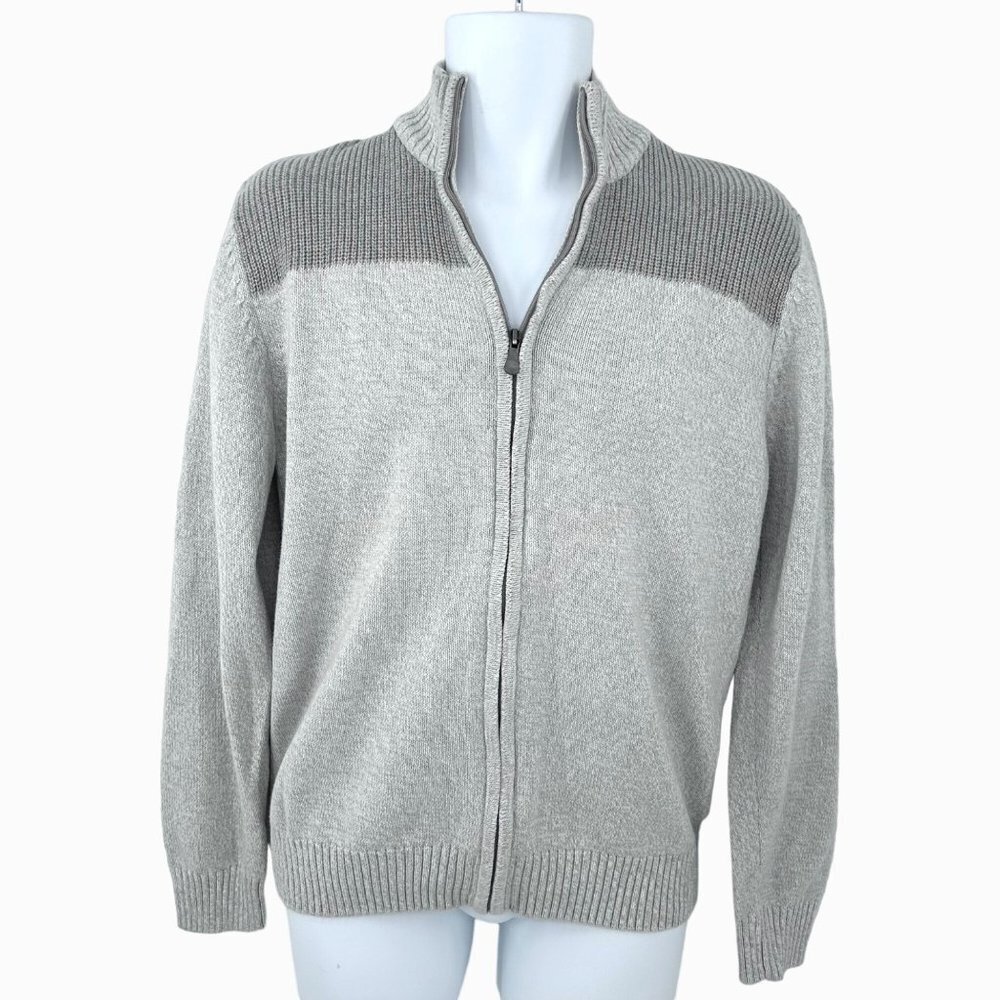 MEN'S METHOD ZIPPERED GRAY SWEATER - LARGE